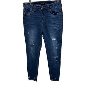 Enjean high rise skinny jeans distressed grunge women’s size 11 dark wash